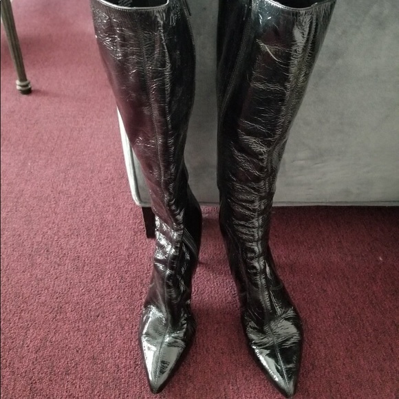 Nine West Galivant Patent Leather Zip-Up Boots - Picture 2 of 4